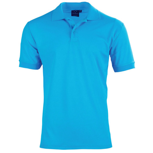 Promotional Mens Classic Casual Polos Aqua Blue